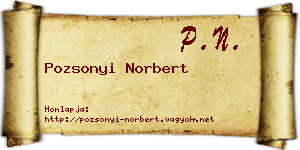 Pozsonyi Norbert névjegykártya