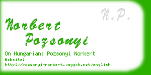 norbert pozsonyi business card